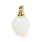 Opalite Perfume Bottle Pendants, with 304 Stainless Steel Findings, Round, 25x16mm, Hole: 2mm