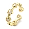 Brass Micro Pave Cubic Zirconia Rings for Women, Long-Lasting Plated, Heart, Clear, Adjustable