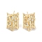 Brass Micro Pave Cubic Zirconia Stud Earring Findings, Rectangle, Real 18K Gold Plated, 17.5x12.5mm, Hole: 1.8mm, Pin: 0.8mm