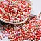 Opaque Baking Paint Glass Seed Beads, Peanut, Red, 6x3x3mm, Hole: 1.2mm, about 4000pcs/pound