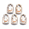 UV Plating Acrylic Pendants, with ABS Plastic Imitation Pearl Beads, Lock, Light Gold, 21x13x7mm, Hole: 5mm