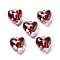 Transparent Resin Enamel Pendants, with Platinum Plated Loop, Heart Charm, Red, 17.5x17.5x10.5mm, Hole: 2mm