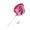 Safety Brooches, with Cloth and Alloy Pins, Tie Pin, Flower, Pale Violet Red, 85~90mm, Pin: 1mm