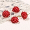 Synthetic Cinnabar Beads, Lotus Flower Beads, Red, 12x7mm