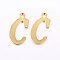 201 Stainless Steel Pendants, Letter, Golden, Letter.C, 15.5x8x1mm, Hole: 1mm