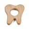 Natural Beech Wooden Baby Teething Toys, Teething Rings for Newborn Toddler Infant, Tooth, BurlyWood, 69x62x10mm, Hole: 25mm