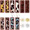 Olycraft DIY Rectangle with Leopard Print Pendant Drop Earring Making Kit, Including Cowhide Leather Big Pendants with Dyed Wood, Brass Earring Hooks & Jump Rings, Mixed Color, Pendants: 56x19x3mm, Hole: 1.2mm, 10pcs/box