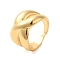 304 Stainless Steel Open Cuff Rings, Jewely for Women, Real 18K Gold Plated, Letter X, Inner Diameter: 16mm