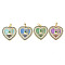 Rack Plating Brass Micro Pave Clear Cubic Zirconia Pendants, with Enamel, Long-Lasting Plated, Lead Free & Cadmium Free, Heart with Castle Charms, Mixed Color, 28x27.5x4mm, Hole: 3.5x5mm