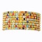 Glass Beads Beaded Stretch Bracelets, Bohemia Bracelets, with CCB, Golden, Inner Diameter: 2~2-1/8 inch(5.15~5.35cm), 8pcs/set