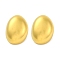 Ion Plating(IP) 304 Stainless Steel Oval Stud Earrings, Real 18K Gold Plated, 25x18.5mm