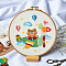 DIY Display Decoration Embroidery Kit, Including Embroidery Needles & Thread, Cotton Fabric, Bear Pattern, 177x172mm