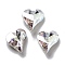 K9 Glass, Imitation Czech Rhinestone, Heart, Crystal, 9x8x4mm