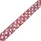 0.4M Resin Pearl & Rhinestone Beaded Trim, Iron On Patch Hotfix Ribbon with Adhesive Back, for DIY Art Craft, Red, 1-1/8 inch(30mm), about 0.44 Yard(0.4m)/pc