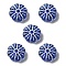 Opaque Lampwork Beads, Flower, Blue, 15x6mm, Hole: 1mm, about 45~55pcs/100g