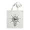 Printed Cotton Canvas Pouches, with Handle, Shoulder Bags for Shopping, Rectangle, Hamsa Hand, 40x35cm