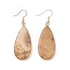 Natural Picture Jasper Teardrop Dangle Earrings EJEW-G331-01G-07-2