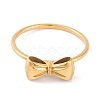 304 Stainless Steel Bowknot Finger Ring for Women RJEW-C086-01-G-2