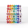 7Pcs 7 Color Lampwork Evil Eye & Brass & Glass Stretch Bracelets Set BJEW-JB08773-2