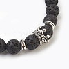 Natural Lava Rock Beads Stretch Bracelets BJEW-JB03850-03-2