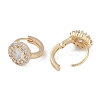 Brass Micro Pave Clear Cubic Zirconia Hoop Earring EJEW-L292-006G-2