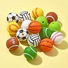 16Pcs 8 Styles All Kinds of Sports Balls Silicone Beads SIL-FS0001-02-4