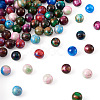 100Pcs 10 Colors Two Tone Opaque Resin Beads RESI-TA0001-45-2