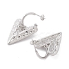 Heart Brass Dangle Stud Earrings EJEW-M244-06P-2