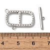 Brass Micro Pave Clear Cubic Zirconia Toggle Clasps KK-N254-74P-4