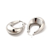 Brass Teardrop Hoop Earrings for Women EJEW-C054-04P-2