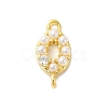 Rack Plating Brass Clear Cubic Zirconia Connector Charms KK-S396-06E-1