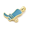 Brass with Cubic Zirconia with Enamel Pendant KK-Q814-22G-05-2