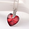 Heart Glass Pendant Necklaces & Dangle Earrings Jewelry Sets SJEW-JS00881-04-3