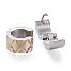 Two Tone 304 Stainless Steel Huggie Hoop Earrings EJEW-L252-009GP-2