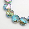 Electroplate Crystal Glass Flat Round Beads Strands EGLA-F062-M-3