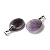 Natural Amethyst Pendants G-Z055-03P-11-2