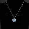 Zinc Alloy Hollow Heart Noctilucent Necklaces NJEW-BB03088-C-4
