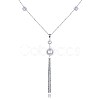925 Sterling Silver Tassel Pendant Necklaces NJEW-BB32707-9