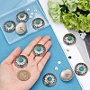 Gorgecraft 10Pcs 1-Hole Alloy & Turquoise Buttons FIND-GF0003-47-3