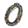 Natural Indian Agate Beads Strands G-Q462-6mm-08-4