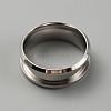 304 Stainless Steel Grooved Finger Ring Settings RJEW-WH0010-08A-P-2