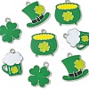 8Pcs 4 Style Saint Patrick's Day Theme Alloy Enamel Pendants ENAM-FS0001-72-3