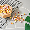 Biyun 200Pcs 2 Colors Opaque Acrylic Round Beads SACR-BY0001-02-6