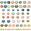 PandaHall Elite 96Pcs 16 Styles Multi-Petal Alloy Enamel Bead Caps FIND-PH0017-97-1