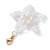 Christmas Snowflake Shell Pearl & Glass Pendant Decorations HJEW-TA00185-4