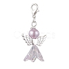 Angel Glass & Glass Pearl Pendant Decorations HJEW-JM01939-4