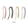 4 Pairs 4 Colors Brass Micro Pave Clear Cubic Zirconia Earring Hooks ZIRC-ZZ0001-01-2