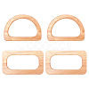 CHGCRAFT 4Pcs 2 Styles Wooden Bag Handle WOOD-CA0001-29B-1