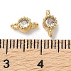 Rack Plating Brass Pave Clear Cubic Zirconia Connector Charms KK-Z039-38G-3