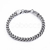 304 Stainless Steel Wheat Chain Bracelets X-BJEW-L673-004-AS-1